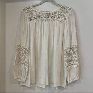 Joie white silk blouse